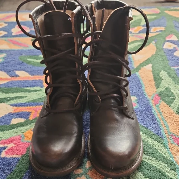 Freebird by Steven Manchester Leather Combat Boots - 7 - Picture 14 of 16